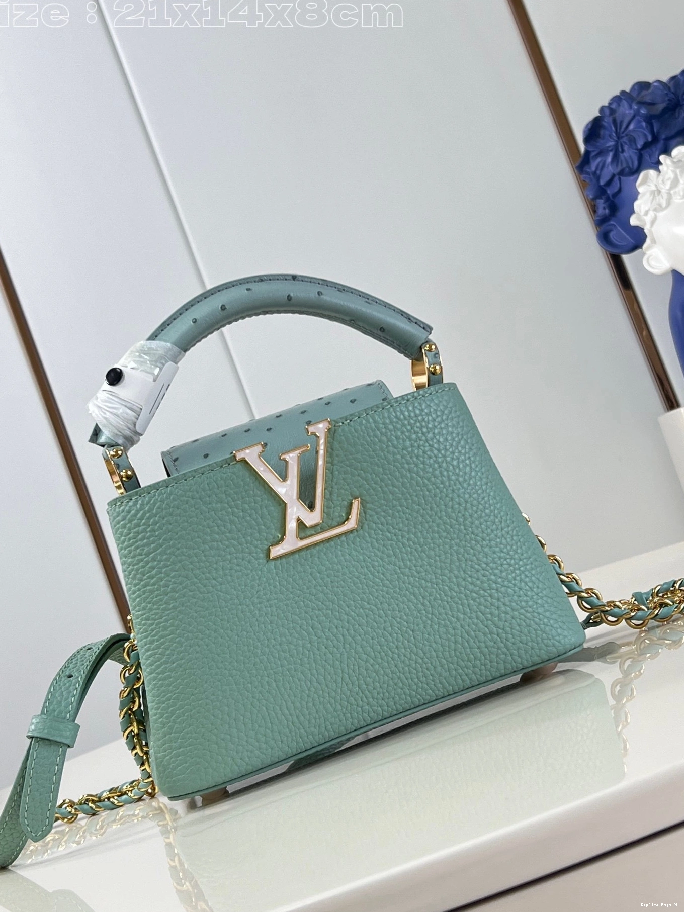 Affordable VUITTON LOUIS MINI-22*12*8CM CAPUCINES 0728